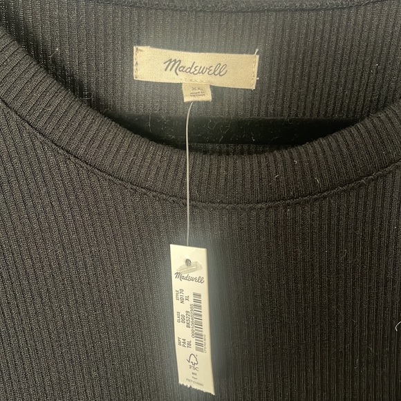 Madewell Black Ribbed Dress - Picture 2 of 3
